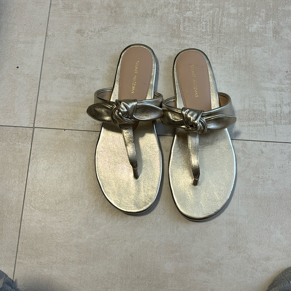 Stuart Weitzman gold sandals